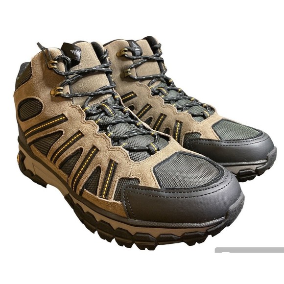 Bass Outdoor Men's Vibram Peak Trail II Mid-Top Hiking Boot, Taupe Olive Sz 13‎ - Picture 1 of 6